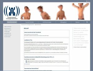 Screenshot der Internetseite www.tourette.de nach dem Relaunch